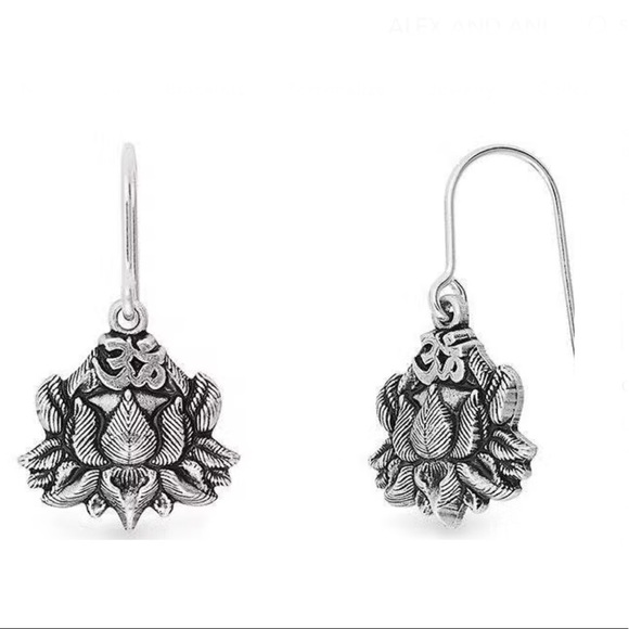 ALEX AND ANI - Lotus Hook Earrings. WEAR FOR GROWTH + NEW BEGINNINGS. - Picture 1 of 4